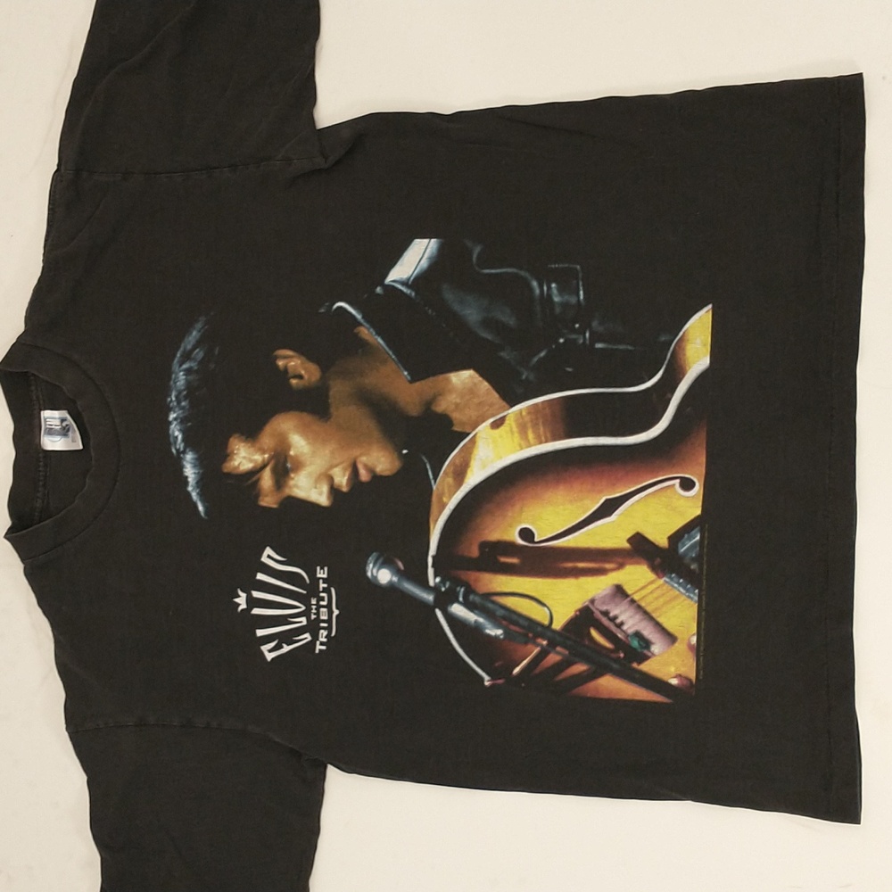 Vintage Elvis Graphic Tee 1994 Tribute T Shirt Single Stitch 100% Cotton md USA